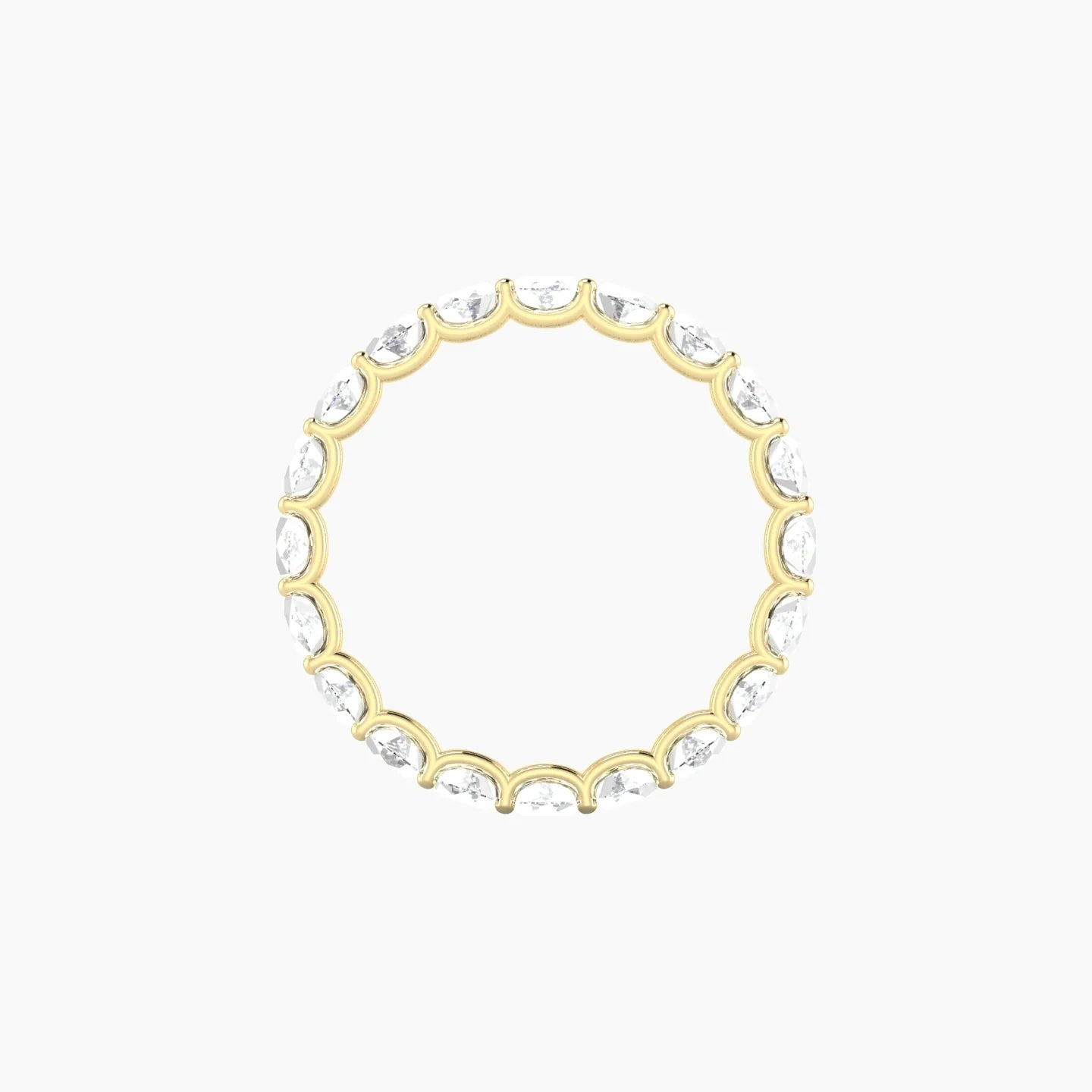 Prong Eternity Ring | 18k Yellow Gold 5 x 3 mm Oval Lab Diamond