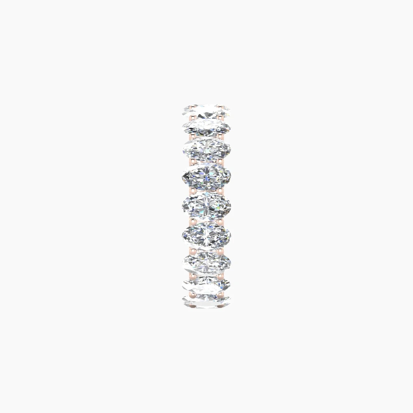 Prong Eternity Ring | 18k Rose Gold 5 x 3 mm Oval Lab Diamond