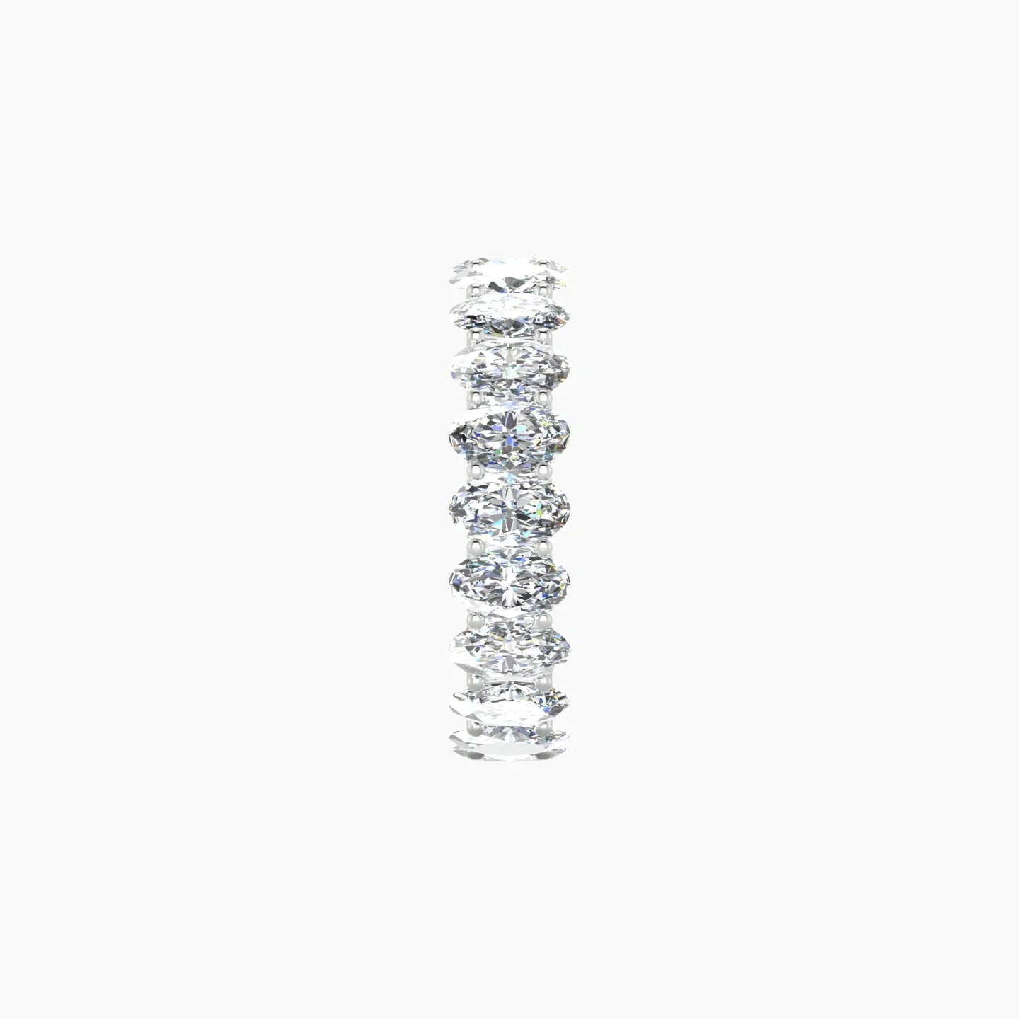 Prong Eternity Ring | 18k White Gold 5 x 3 mm Oval Lab Diamond