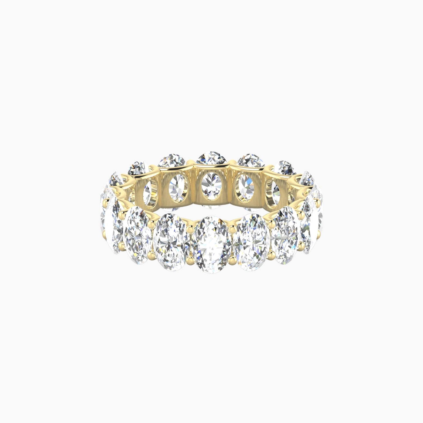 Prong Eternity Ring | 18k Yellow Gold 6 x 4 mm Oval Lab Diamond