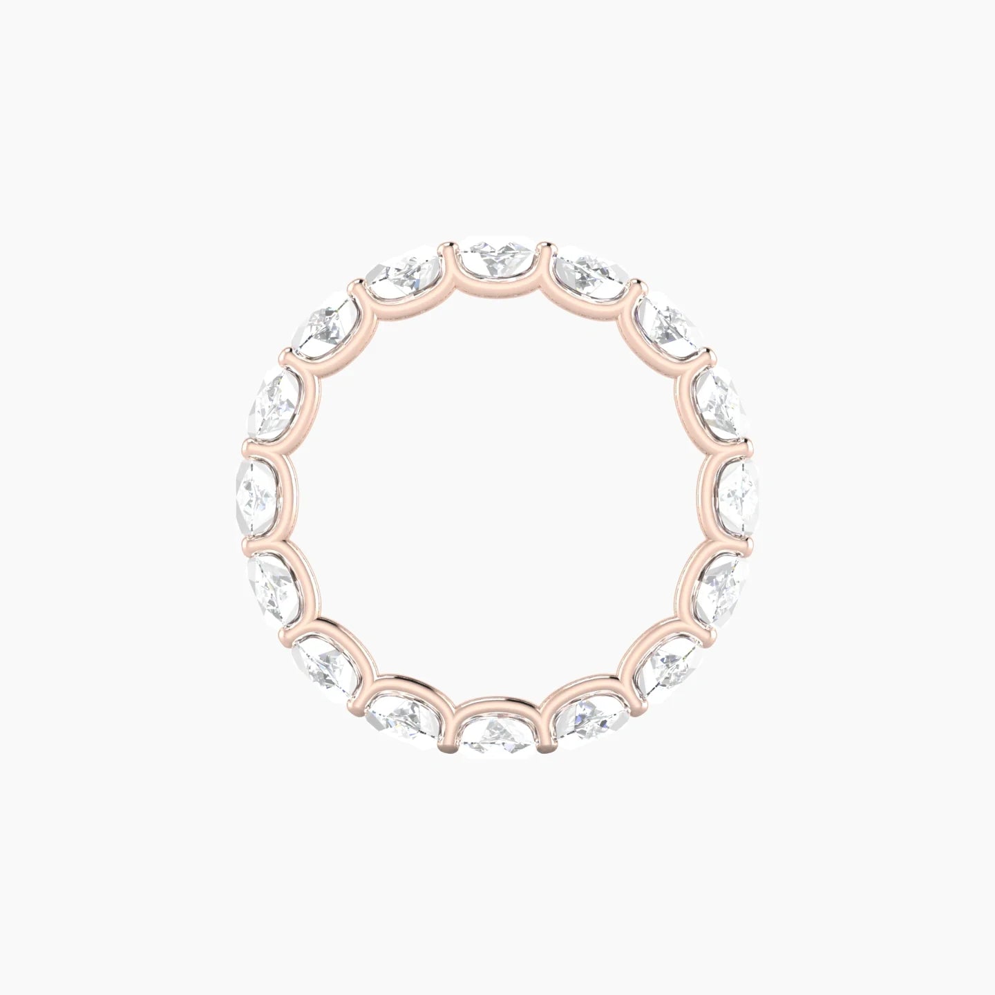 Prong Eternity Ring | 18k Rose Gold 6 x 4 mm Oval Lab Diamond