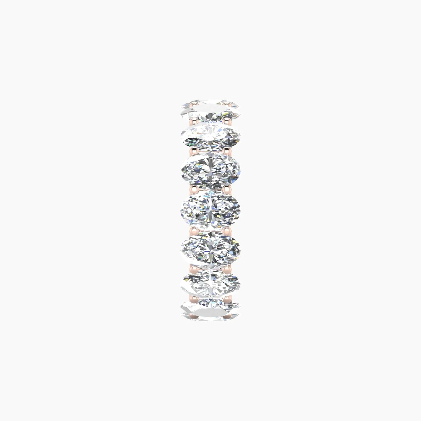 Prong Eternity Ring | 18k Rose Gold 6 x 4 mm Oval Lab Diamond