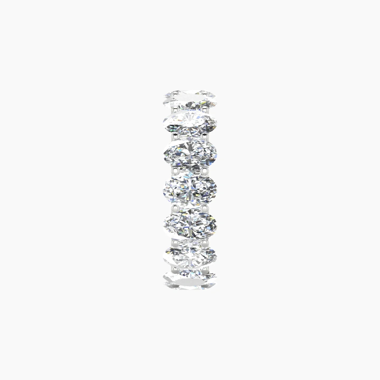 Prong Eternity Ring | 18k White Gold 6 x 4 mm Oval Lab Diamond