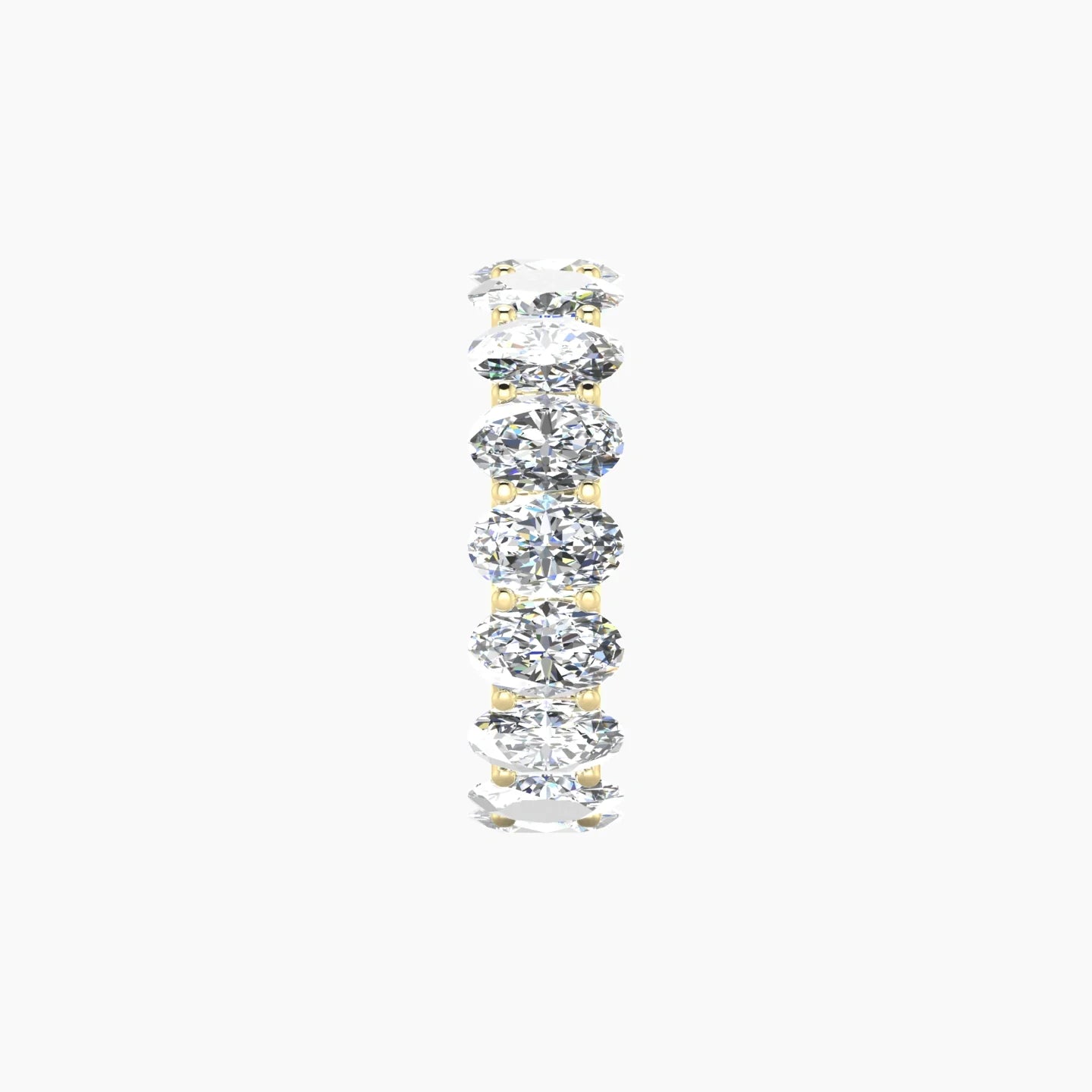 Prong Eternity Ring | 18k Yellow Gold 6 x 4 mm Oval Lab Diamond