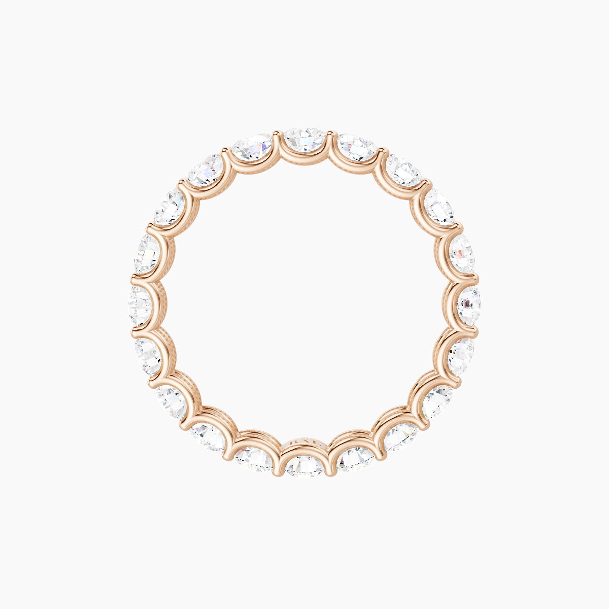 Prong Eternity Ring | 18k Rose Gold 3 mm Round White Lab Diamond