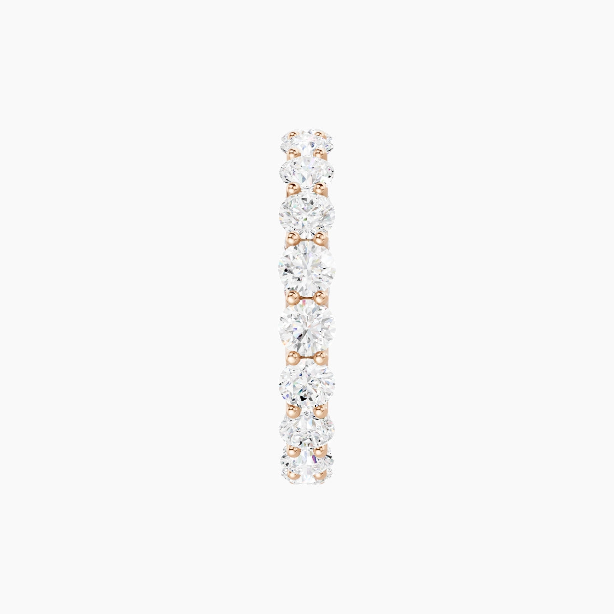 Prong Eternity Ring | 18k Rose Gold 3 mm Round White Lab Diamond