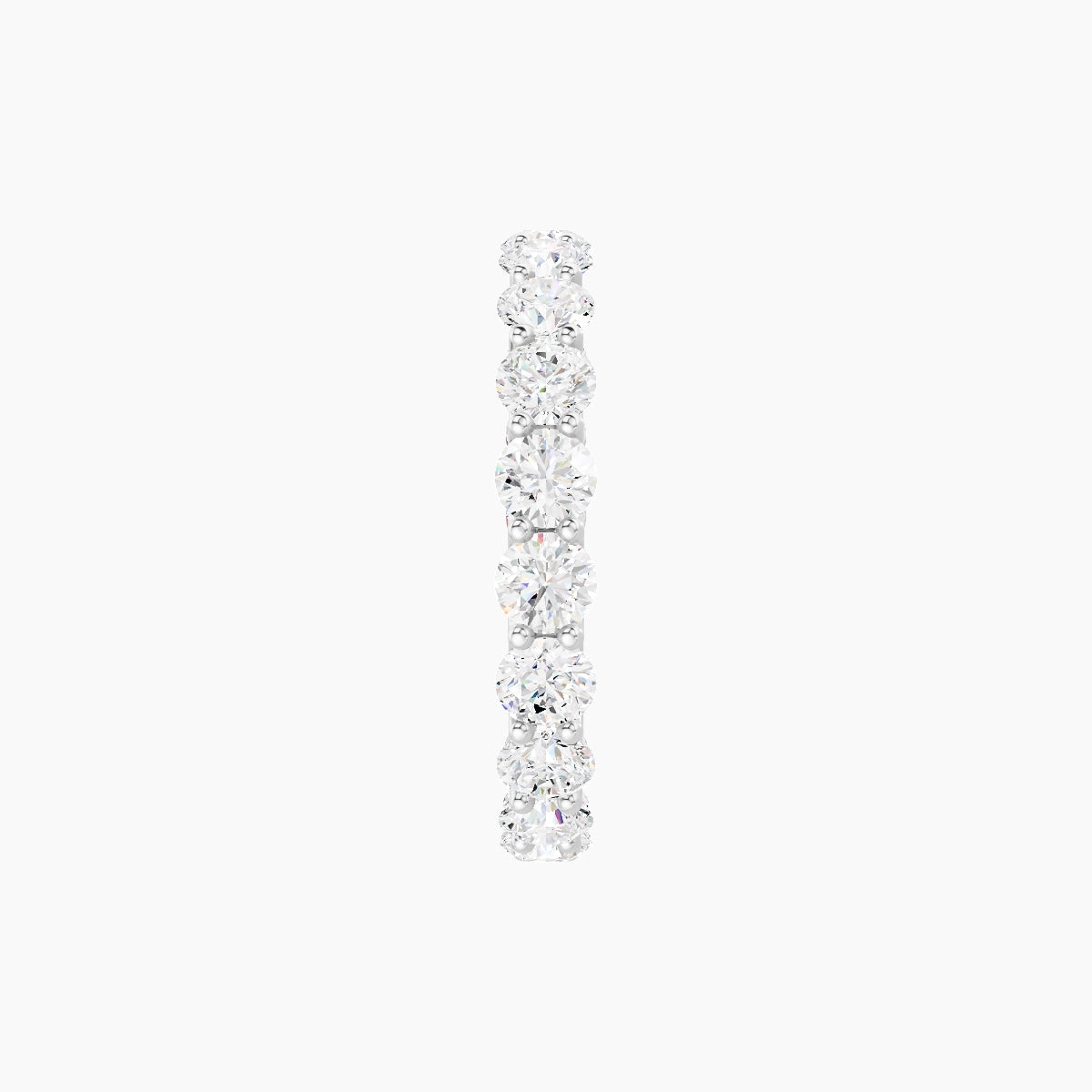 Prong Eternity Ring | 18k White Gold 3 mm Round White Lab Diamond
