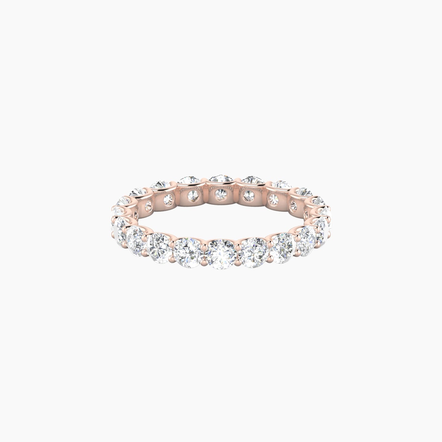 Prong Eternity Ring | 18k Rose Gold 3 mm Round Lab Diamond