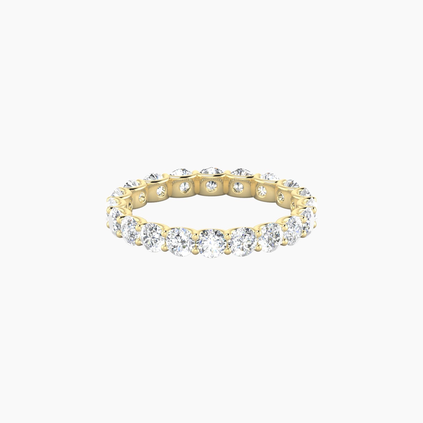 Prong Eternity Ring | 18k Yellow Gold 3 mm Round Lab Diamond
