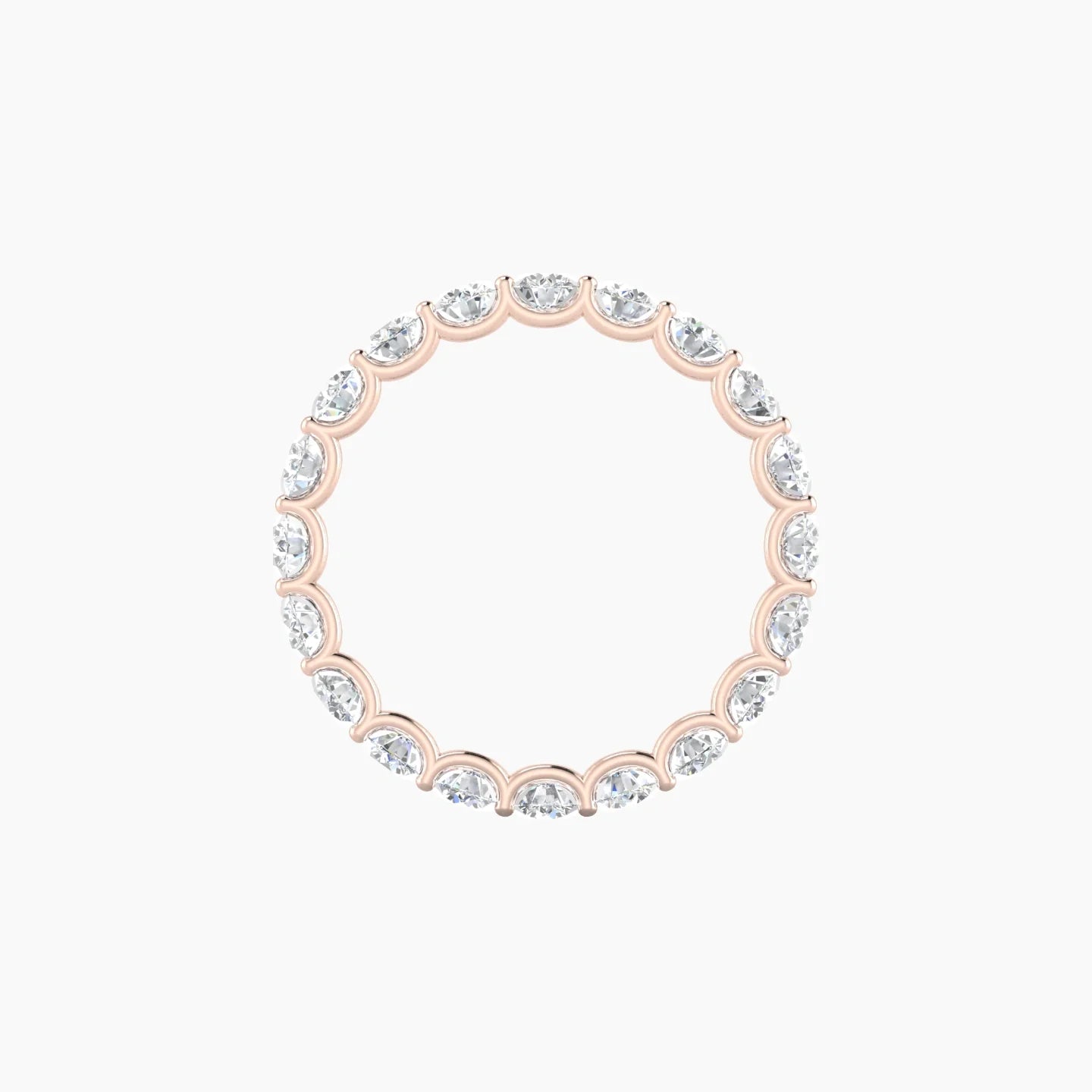 Prong Eternity Ring | 18k Rose Gold 3 mm Round Lab Diamond