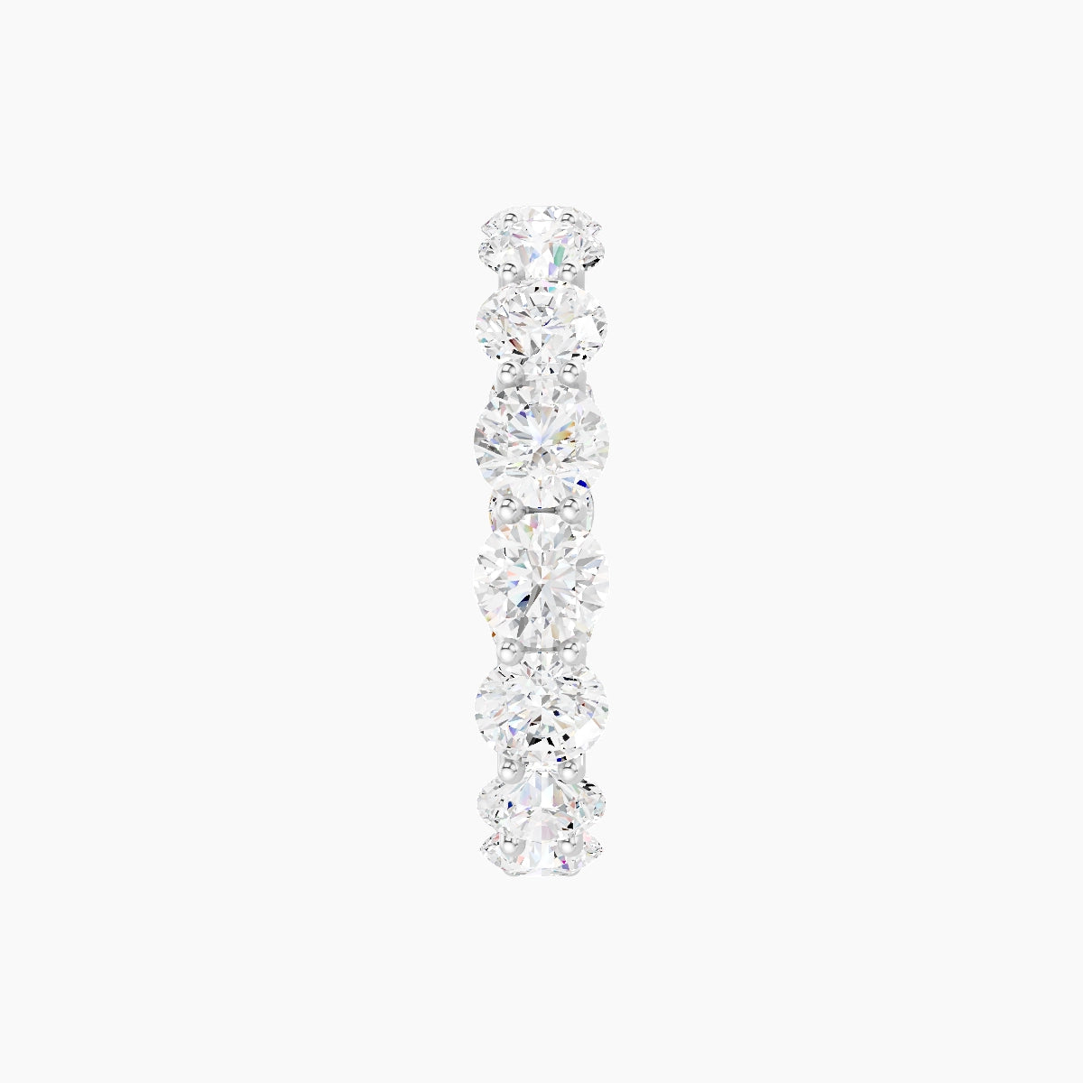 Prong Eternity Ring | 18k White Gold 4 mm Round White Lab Diamond