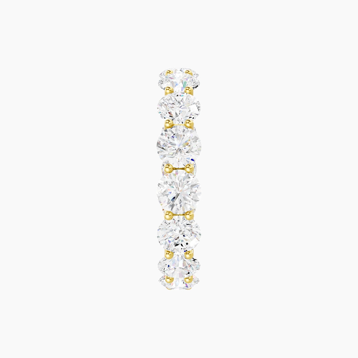 Prong Eternity Ring | 18k Yellow Gold 4 mm Round White Lab Diamond