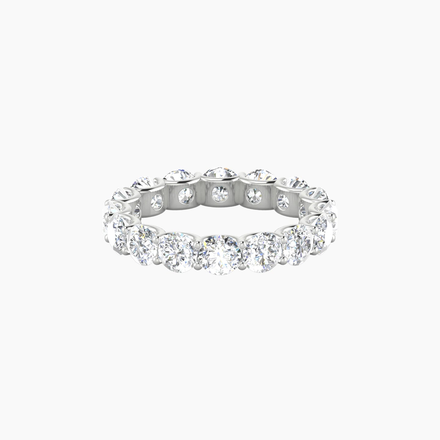 Prong Eternity Ring | 18k White Gold 4 mm Round Lab Diamond