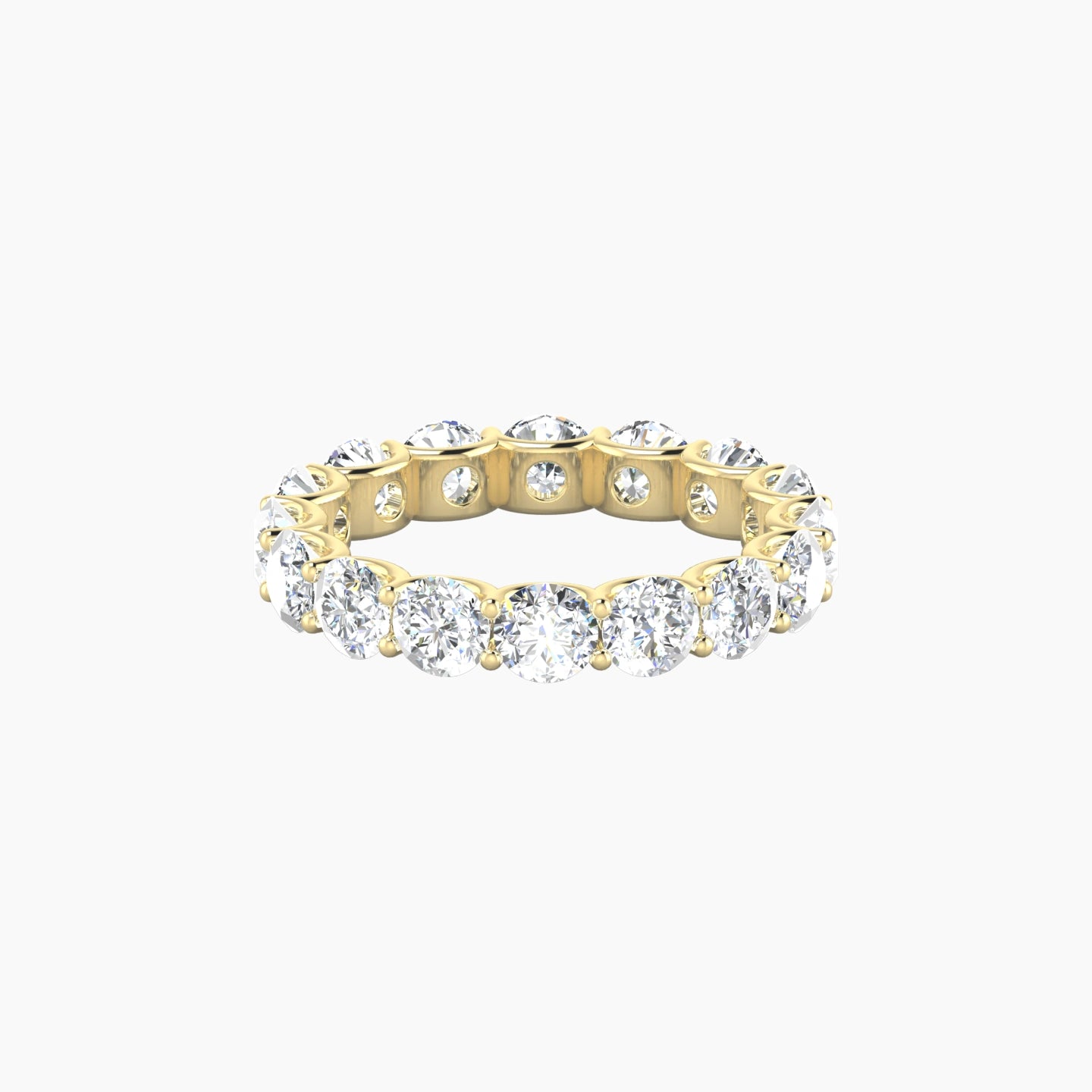 Prong Eternity Ring | 18k Yellow Gold 4 mm Round Lab Diamond