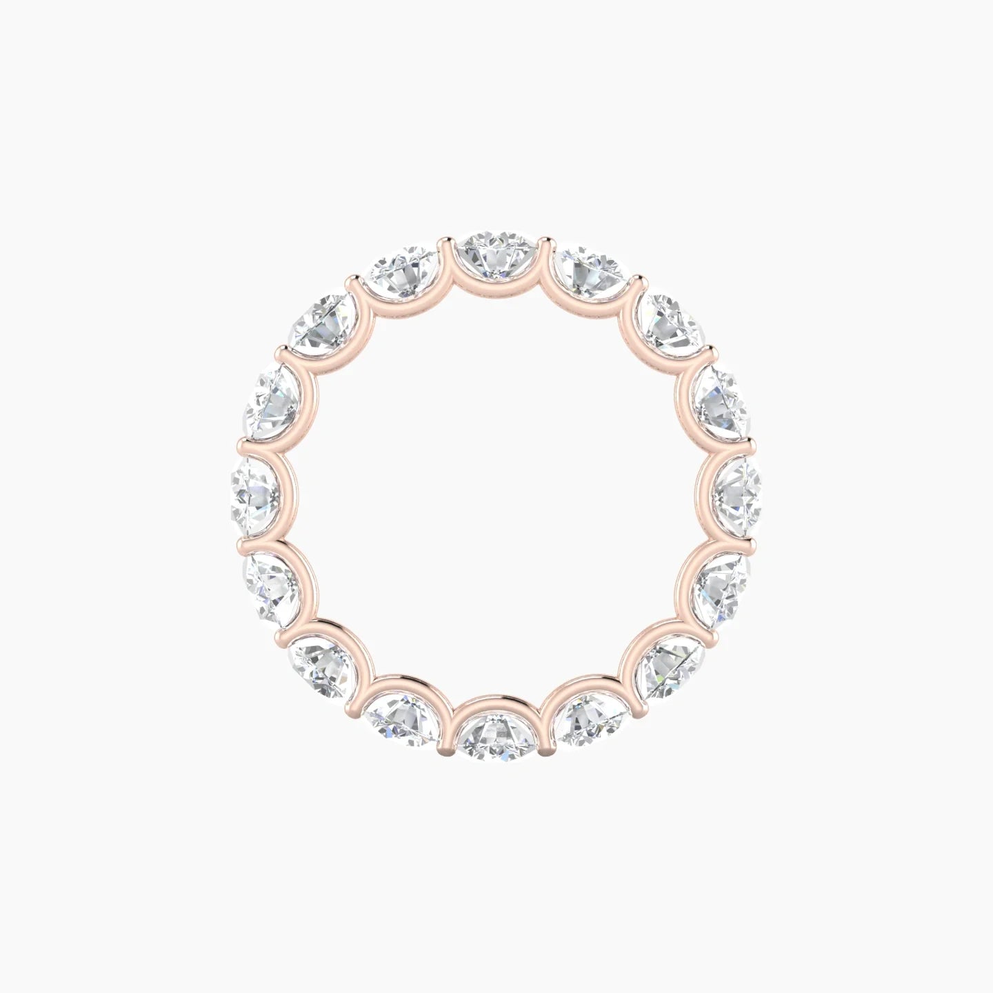 Prong Eternity Ring | 18k Rose Gold 4 mm Round Lab Diamond