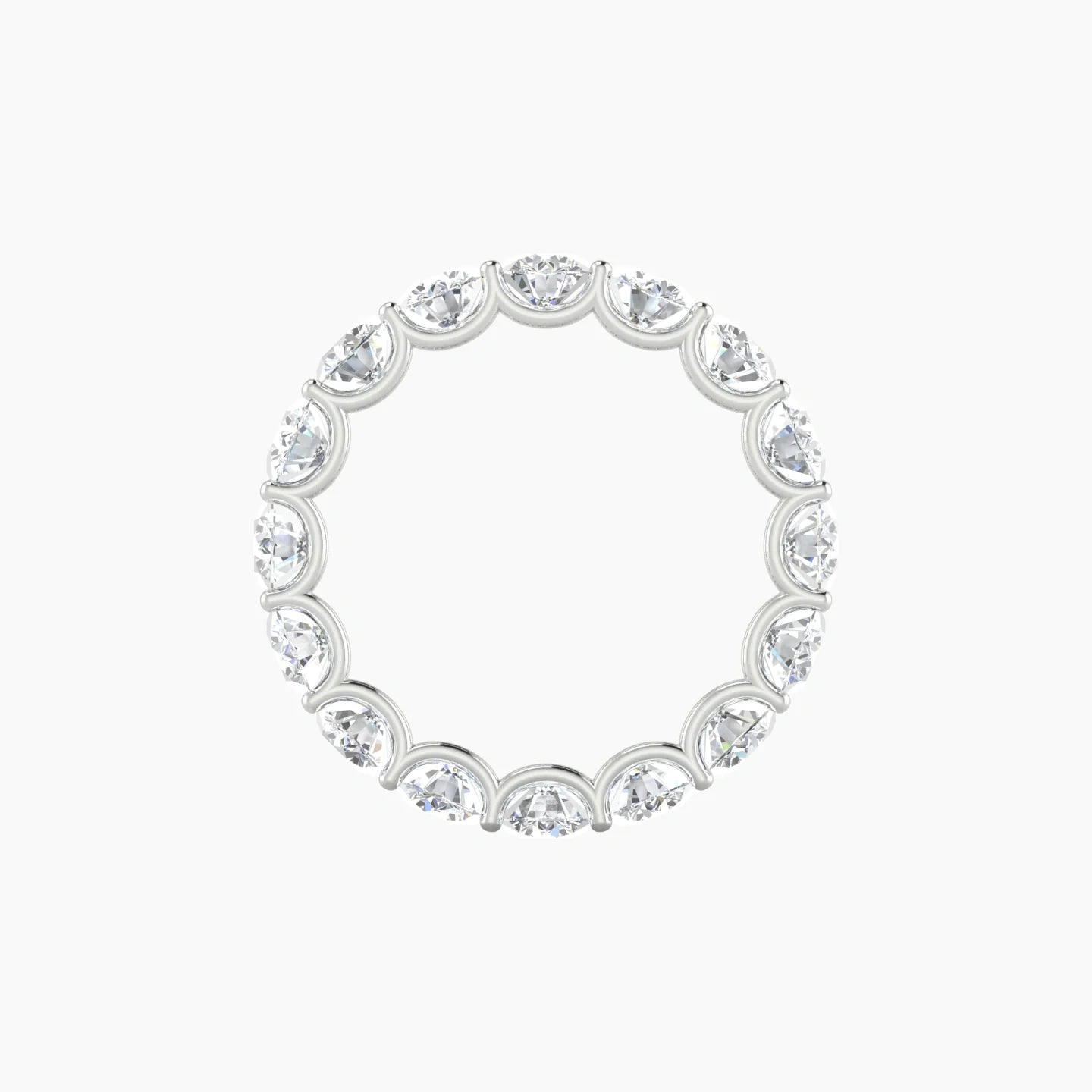Prong Eternity Ring | 18k White Gold 4 mm Round Lab Diamond