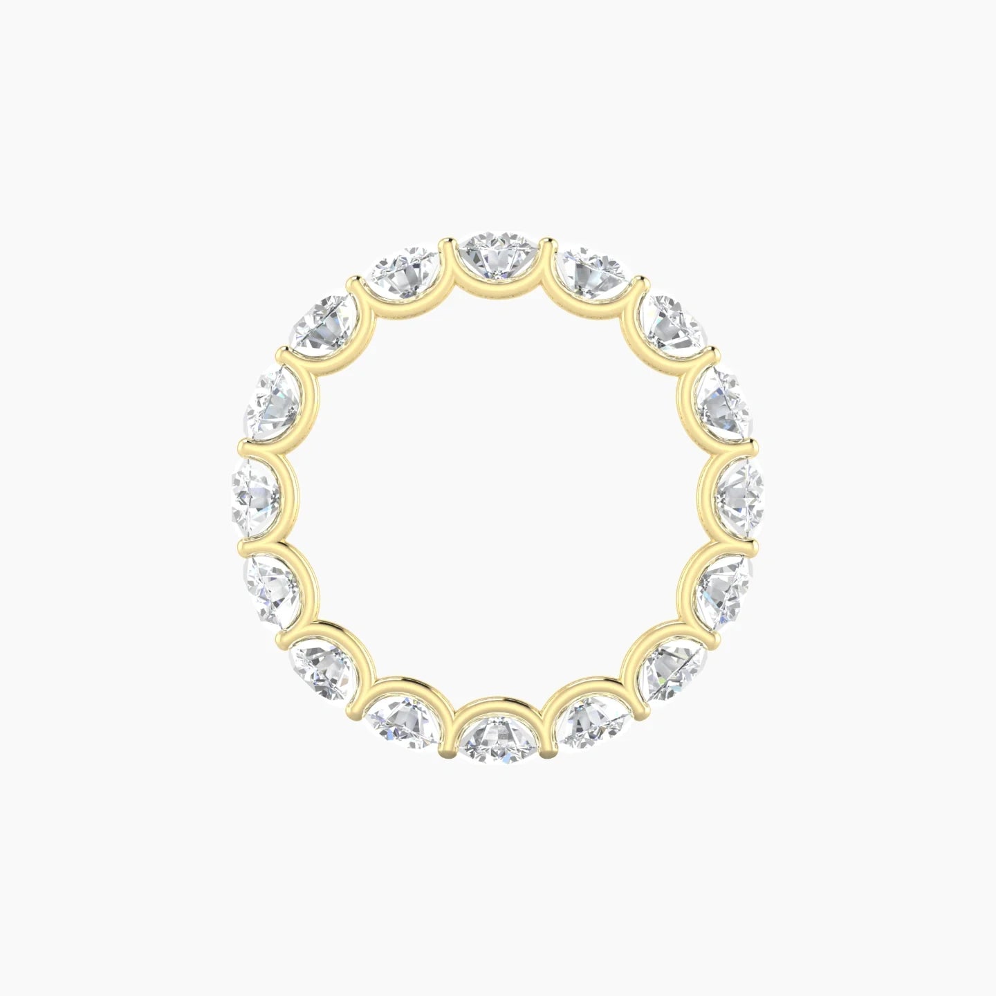 Prong Eternity Ring | 18k Yellow Gold 4 mm Round Lab Diamond