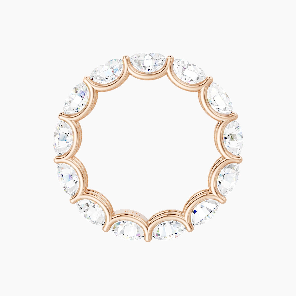 Prong Eternity Ring | 18k Rose Gold 5 mm Round White Lab Diamond