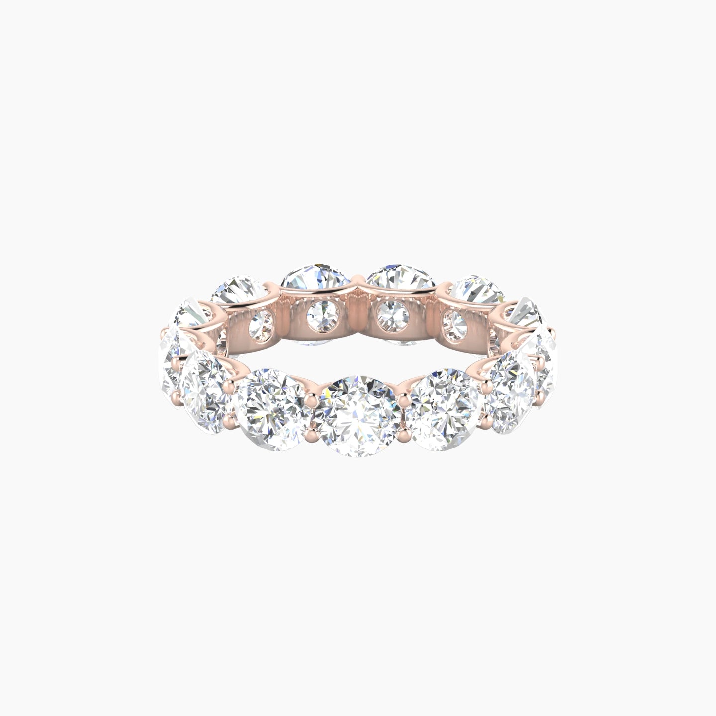 Prong Eternity Ring | 18k Rose Gold 5 mm Round Lab Diamond