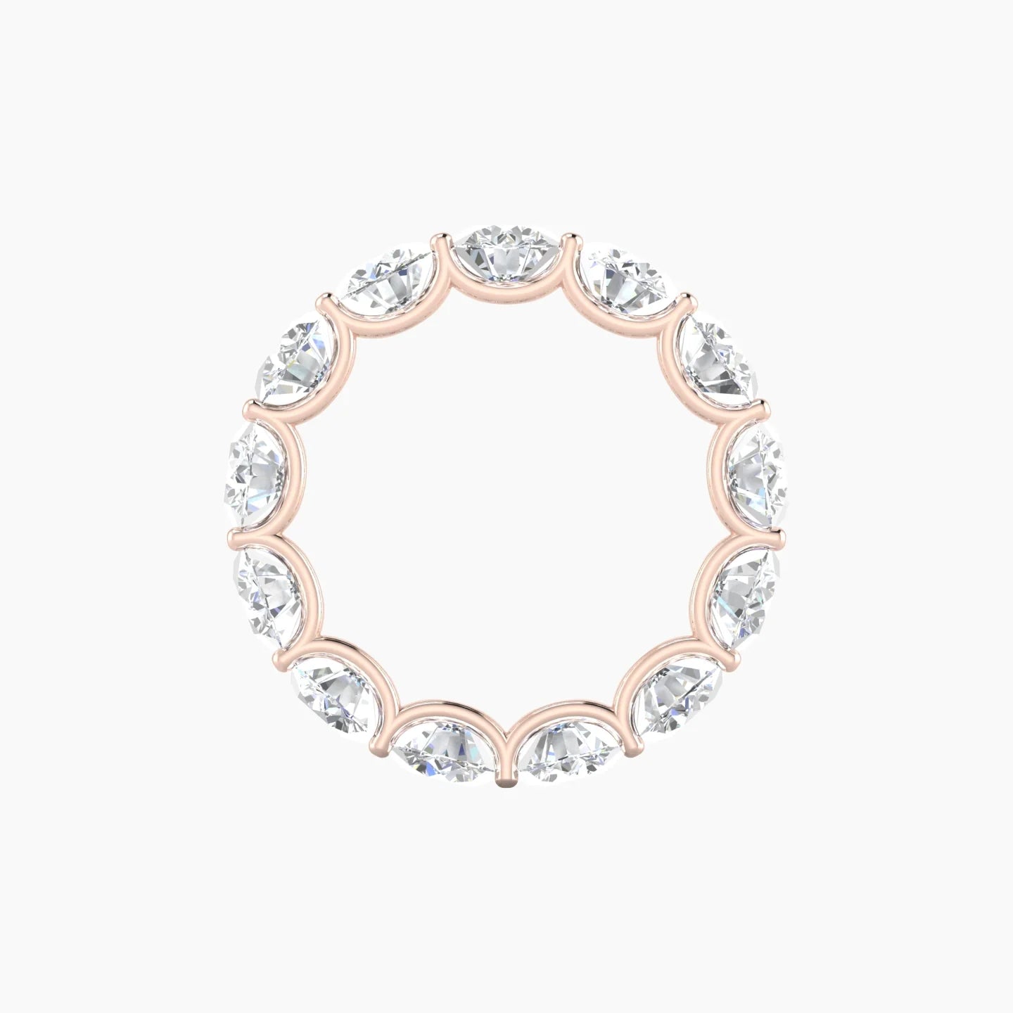 Prong Eternity Ring | 18k Rose Gold 5 mm Round Lab Diamond