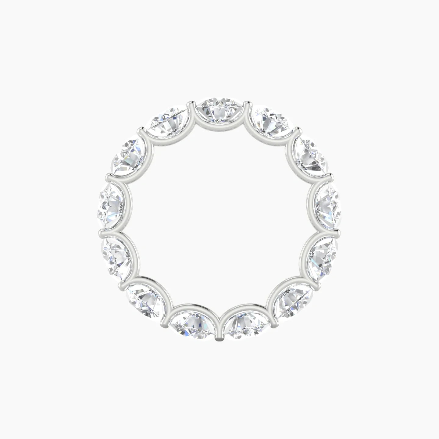 Prong Eternity Ring | 18k White Gold 5 mm Round Lab Diamond