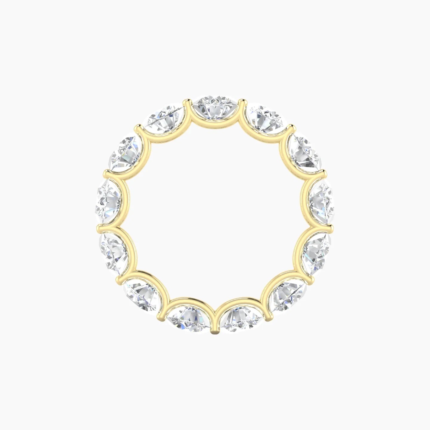 Prong Eternity Ring | 18k Yellow Gold 5 mm Round Lab Diamond
