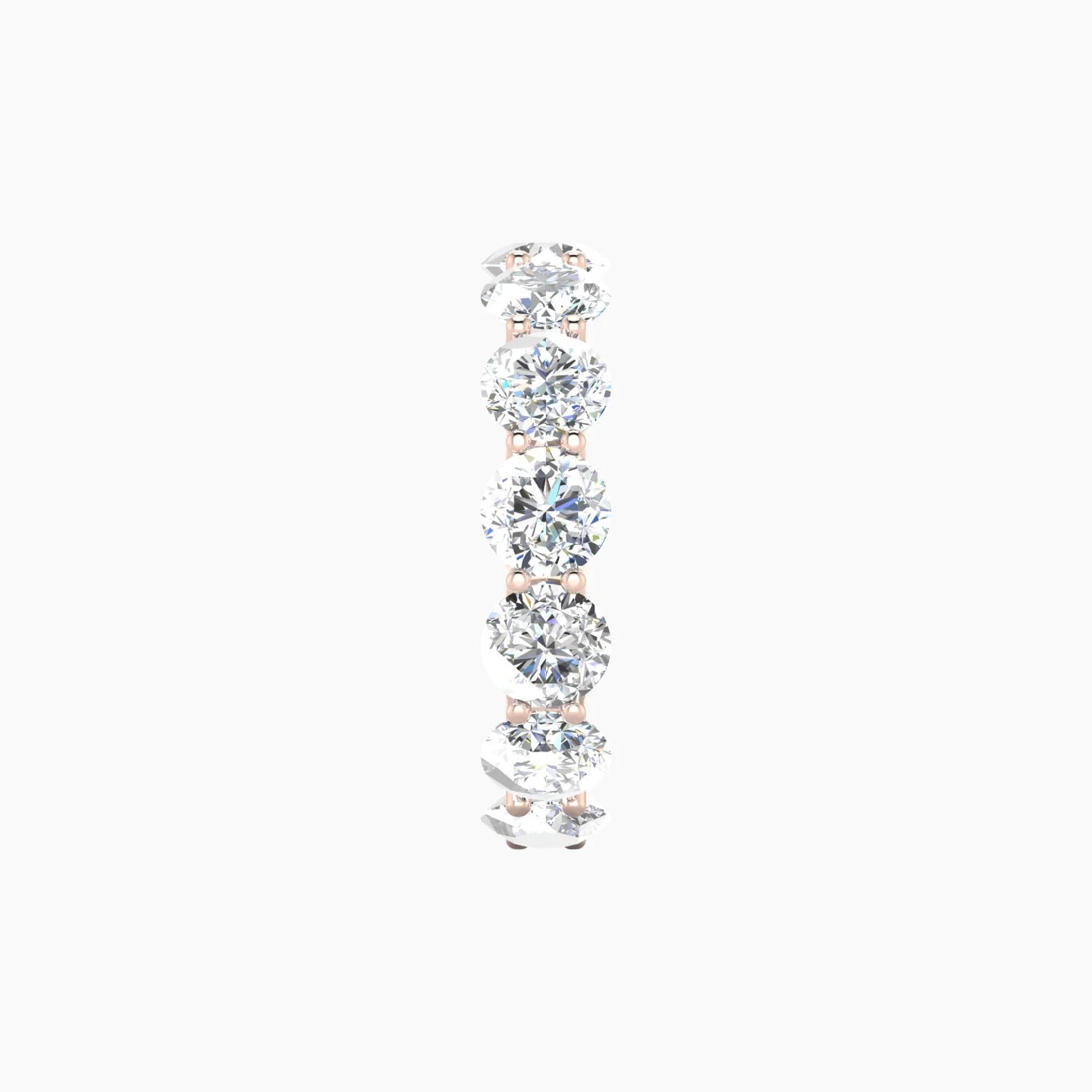 Prong Eternity Ring | 18k Rose Gold 5 mm Round Lab Diamond