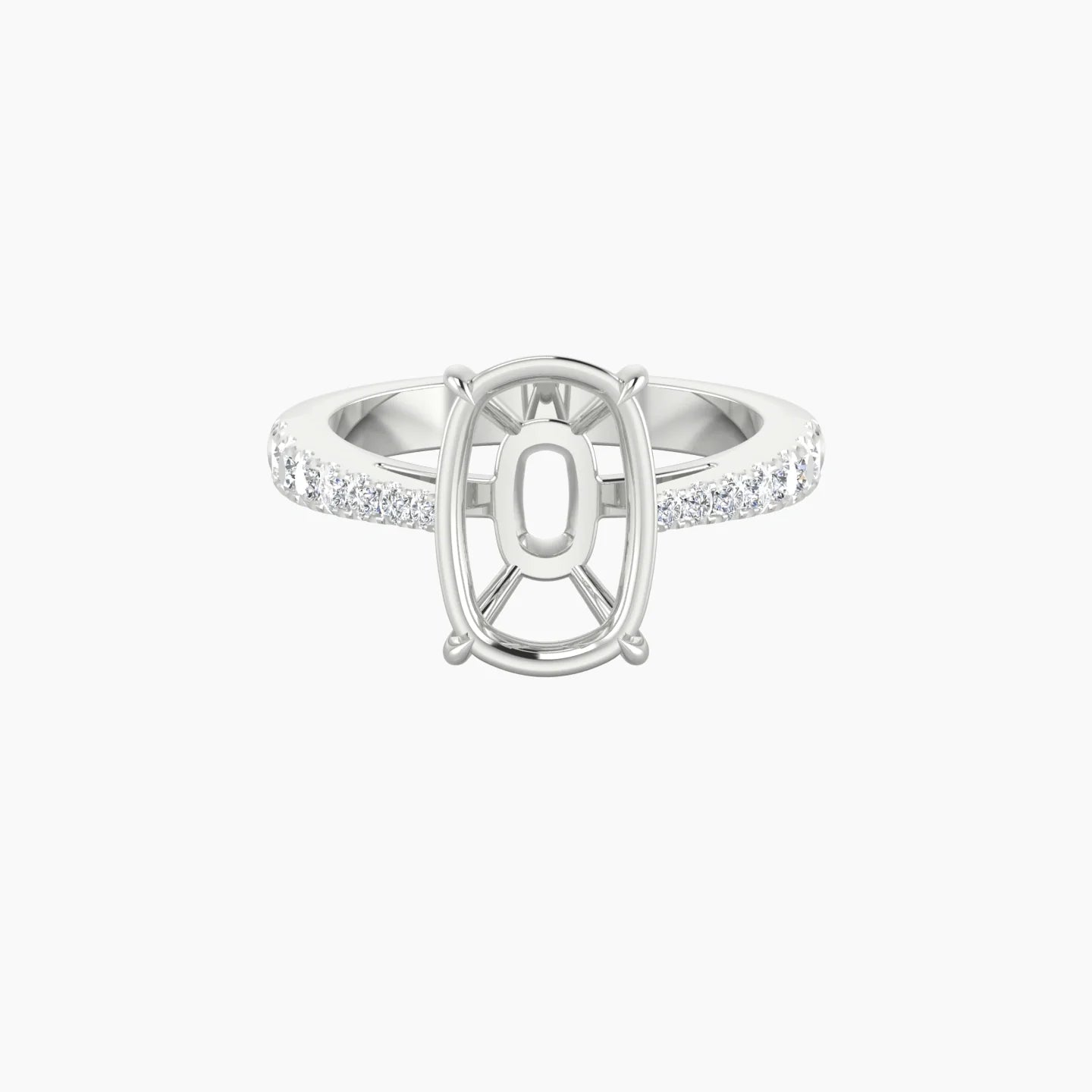 Reverse Shank | 18k White Gold 5-7.99 ct Cushion Cut Ring Setting