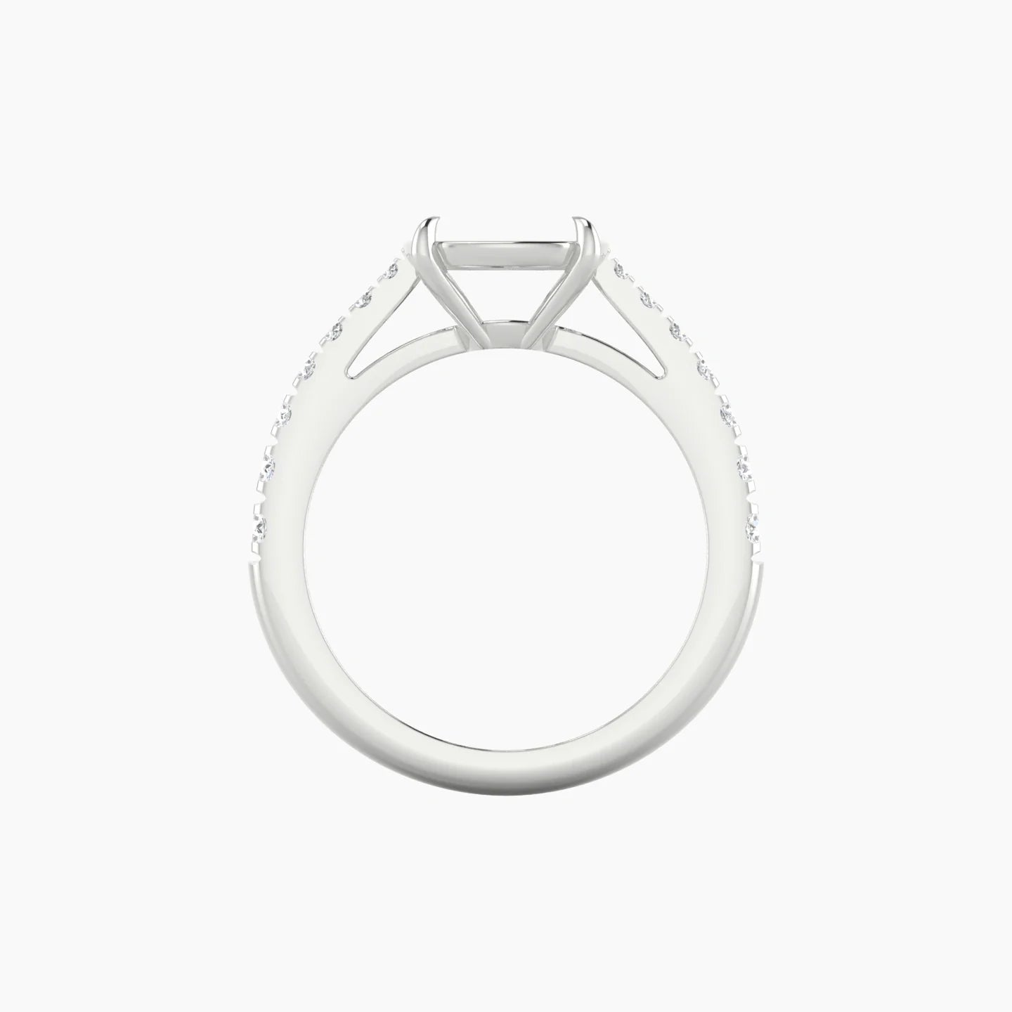 Reverse Shank | 18k White Gold 5-7.99 ct Cushion Cut Ring Setting