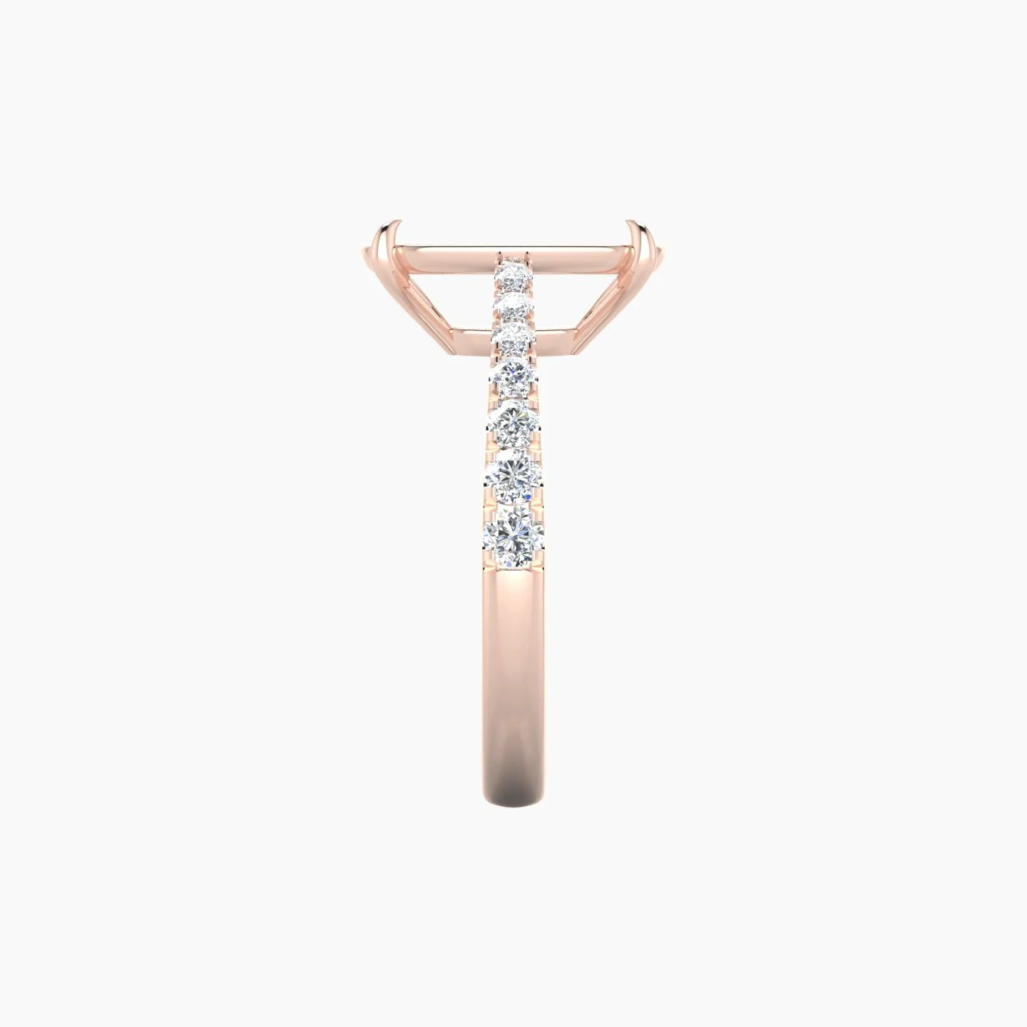 Reverse Shank | 18k Rose Gold 5-7.99 ct Cushion Cut Ring Setting