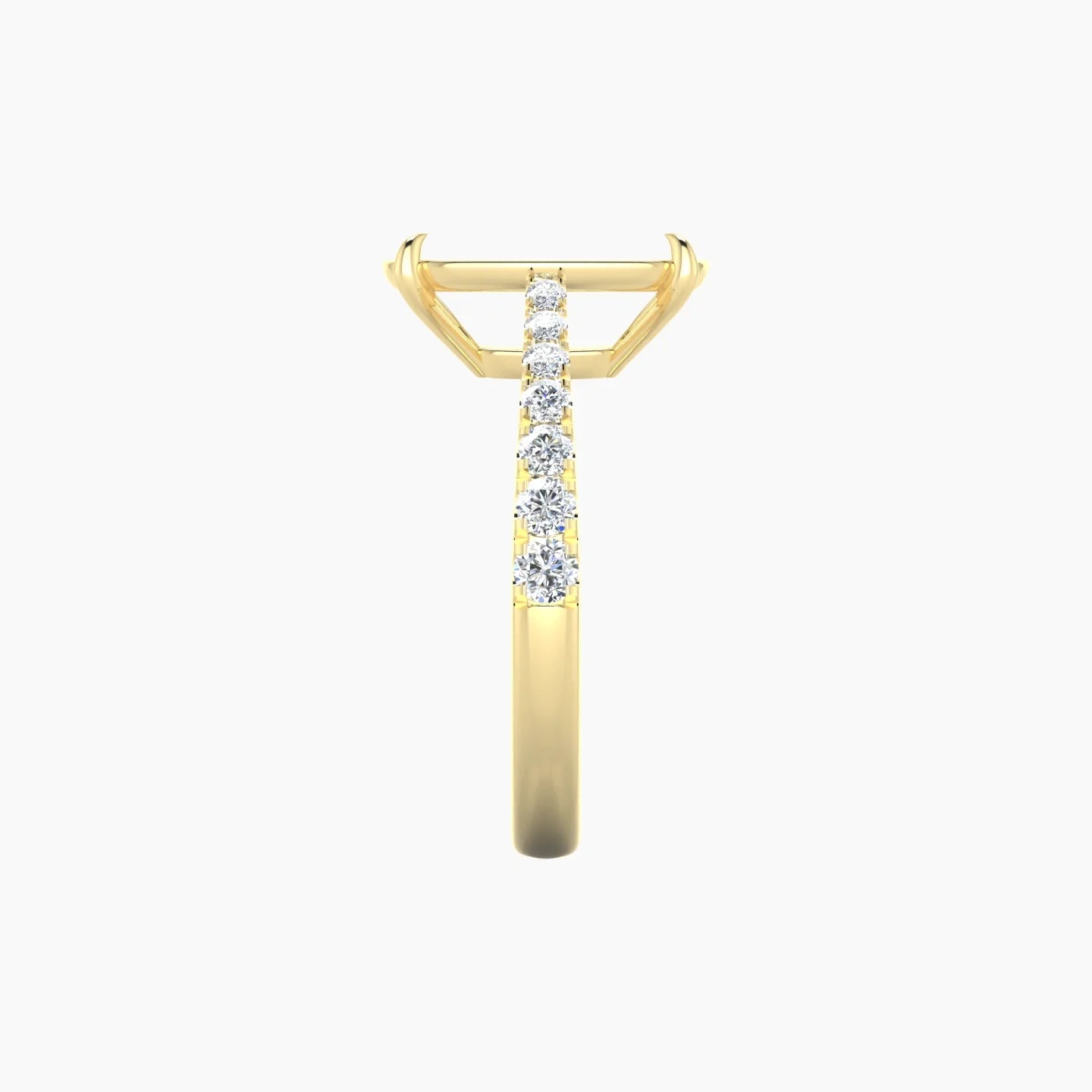 Reverse Shank | 18k Yellow Gold 5-7.99 ct Cushion Cut Ring Setting