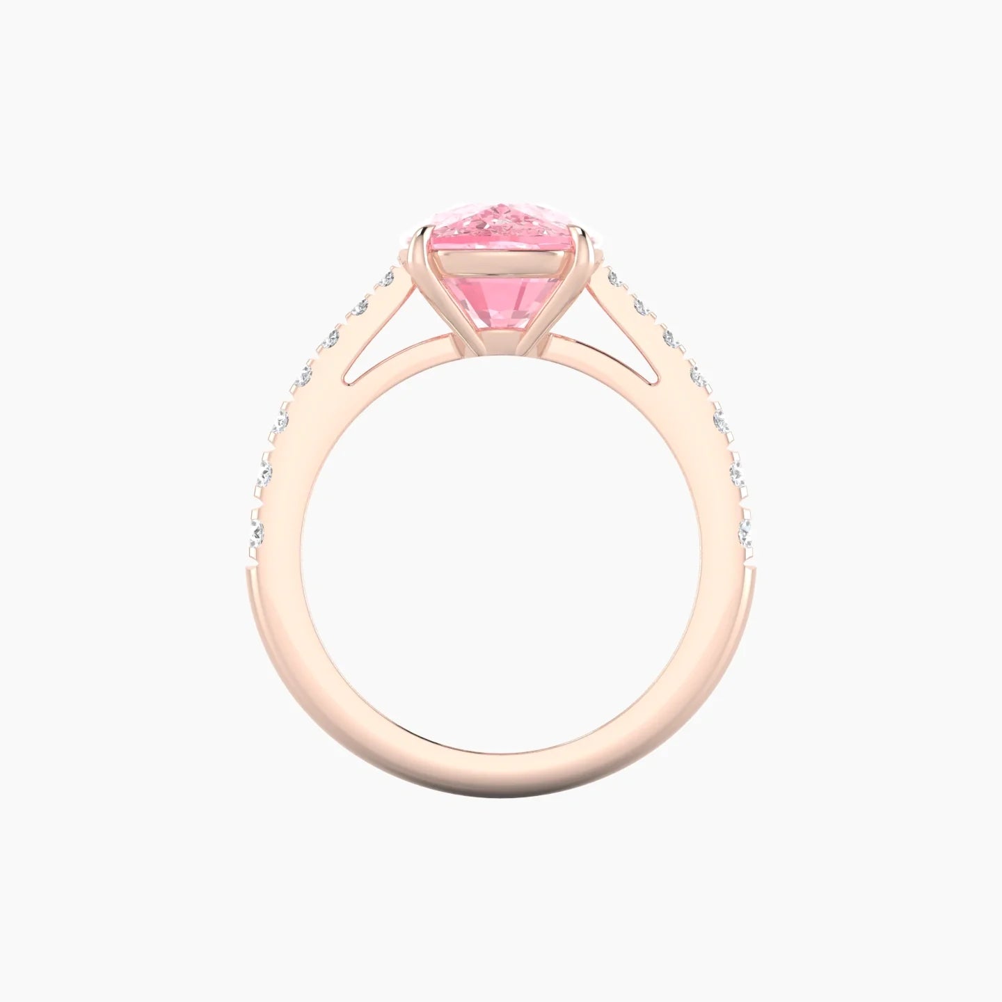 Reverse Shank | 18k Rose Gold 5 ct Cushion Cut Ring