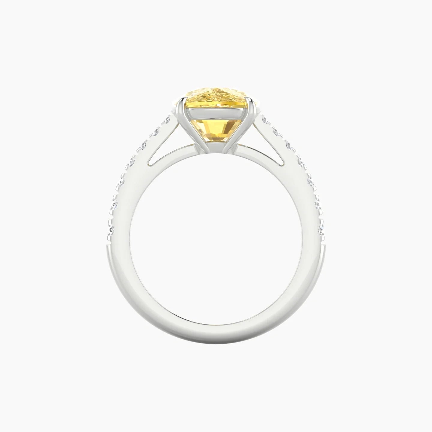 Reverse Shank | 18k White Gold 5 ct Cushion Cut Ring