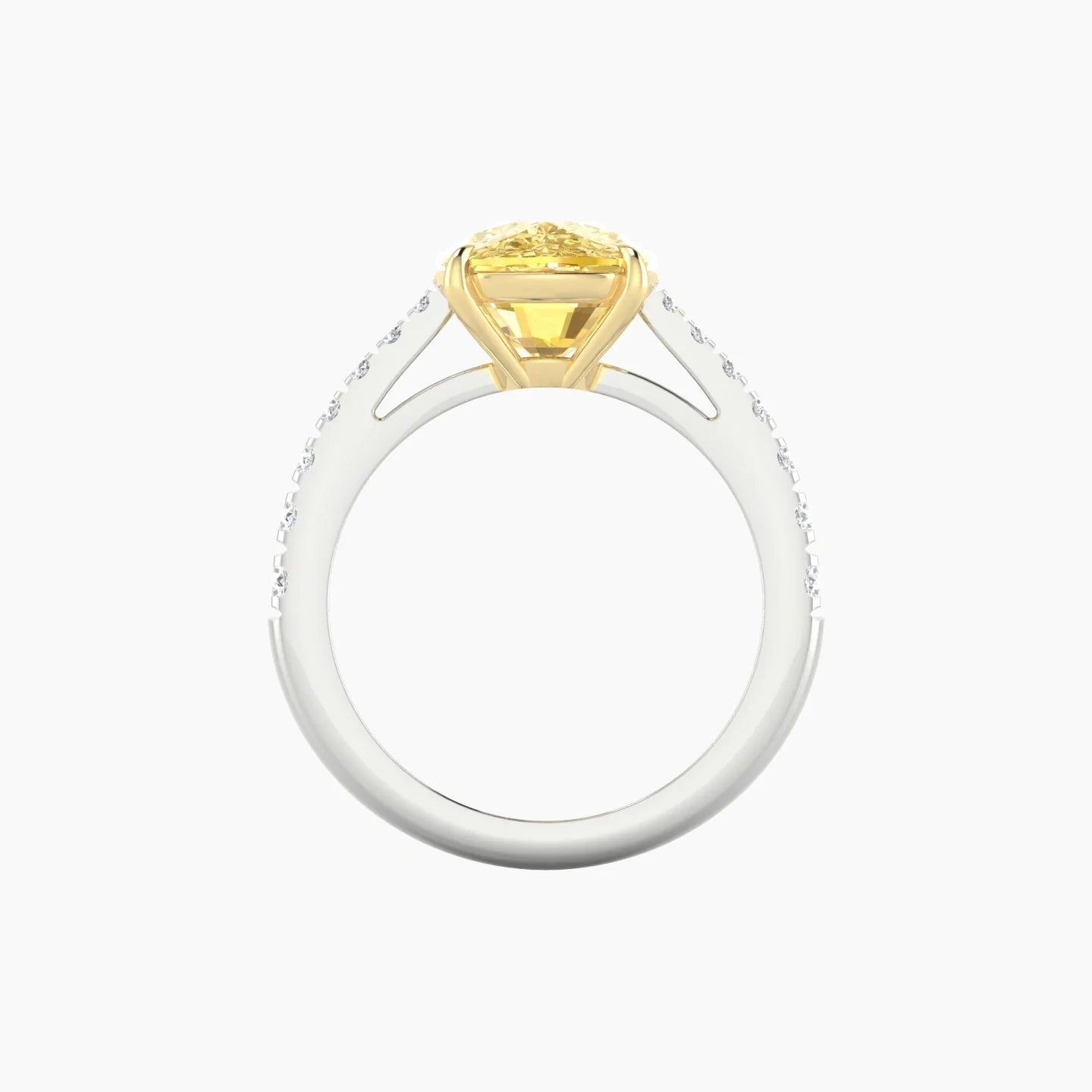 Reverse Shank | 18k White & Yellow Gold 5 ct Cushion Cut Ring