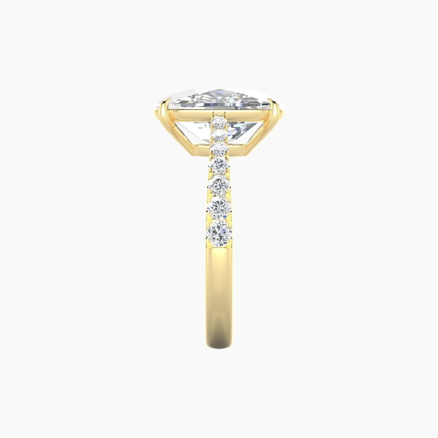 Reverse Shank | 18k Yellow Gold 5 ct Cushion Cut Ring