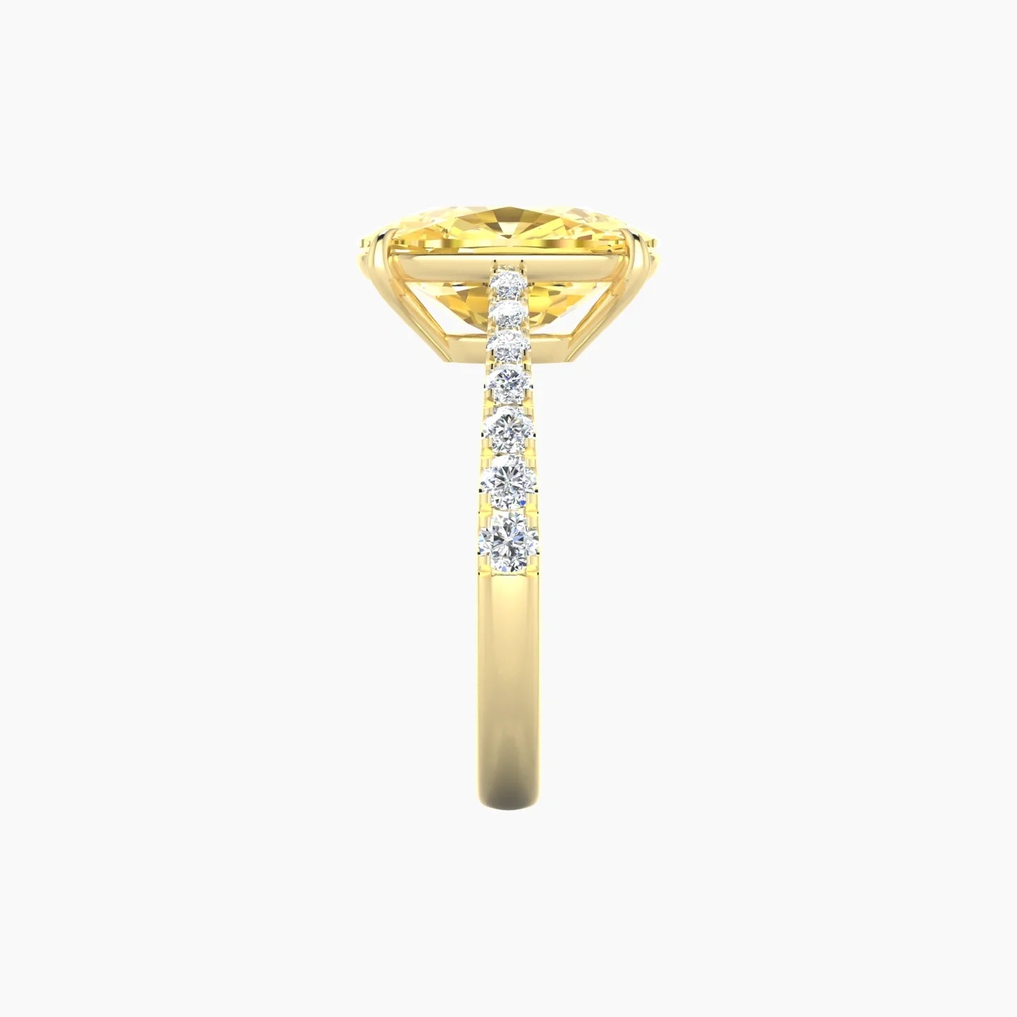 Reverse Shank | 18k Yellow Gold 5 ct Cushion Cut Ring