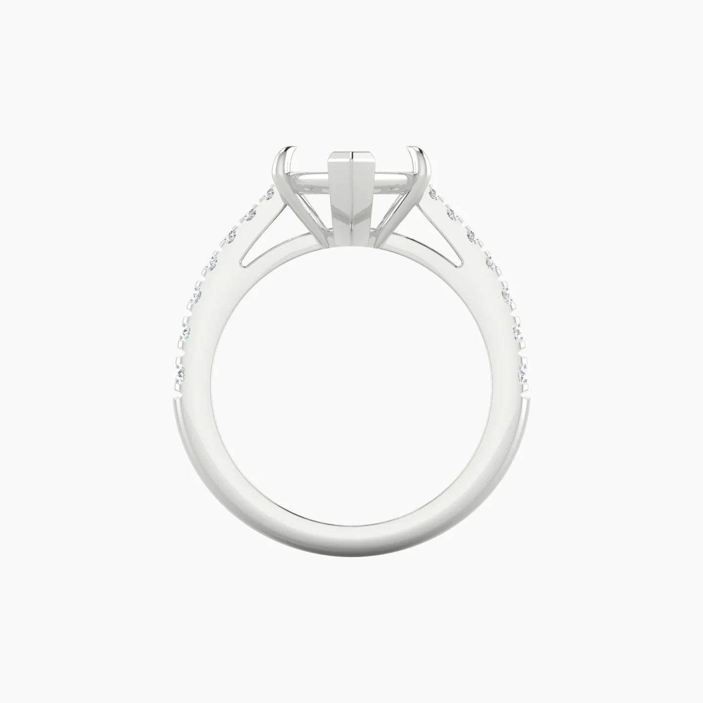 Reverse Shank | 18k White Gold 5-7.99 ct Marquise Cut Ring Setting