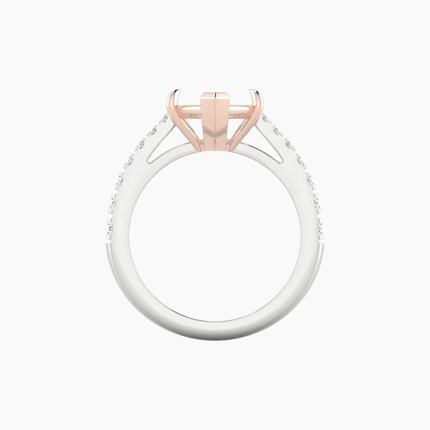 Reverse Shank | 18k White & Rose Gold 5-7.99 ct Marquise Cut Ring Setting