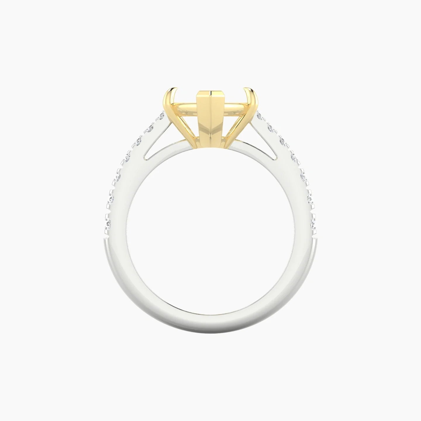 Reverse Shank | 18k White & Yellow Gold 5-7.99 ct Marquise Cut Ring Setting