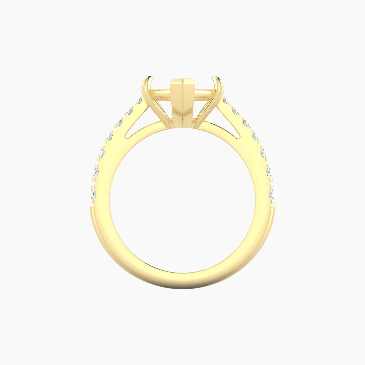 Reverse Shank | 18k Yellow Gold 5-7.99 ct Marquise Cut Ring Setting