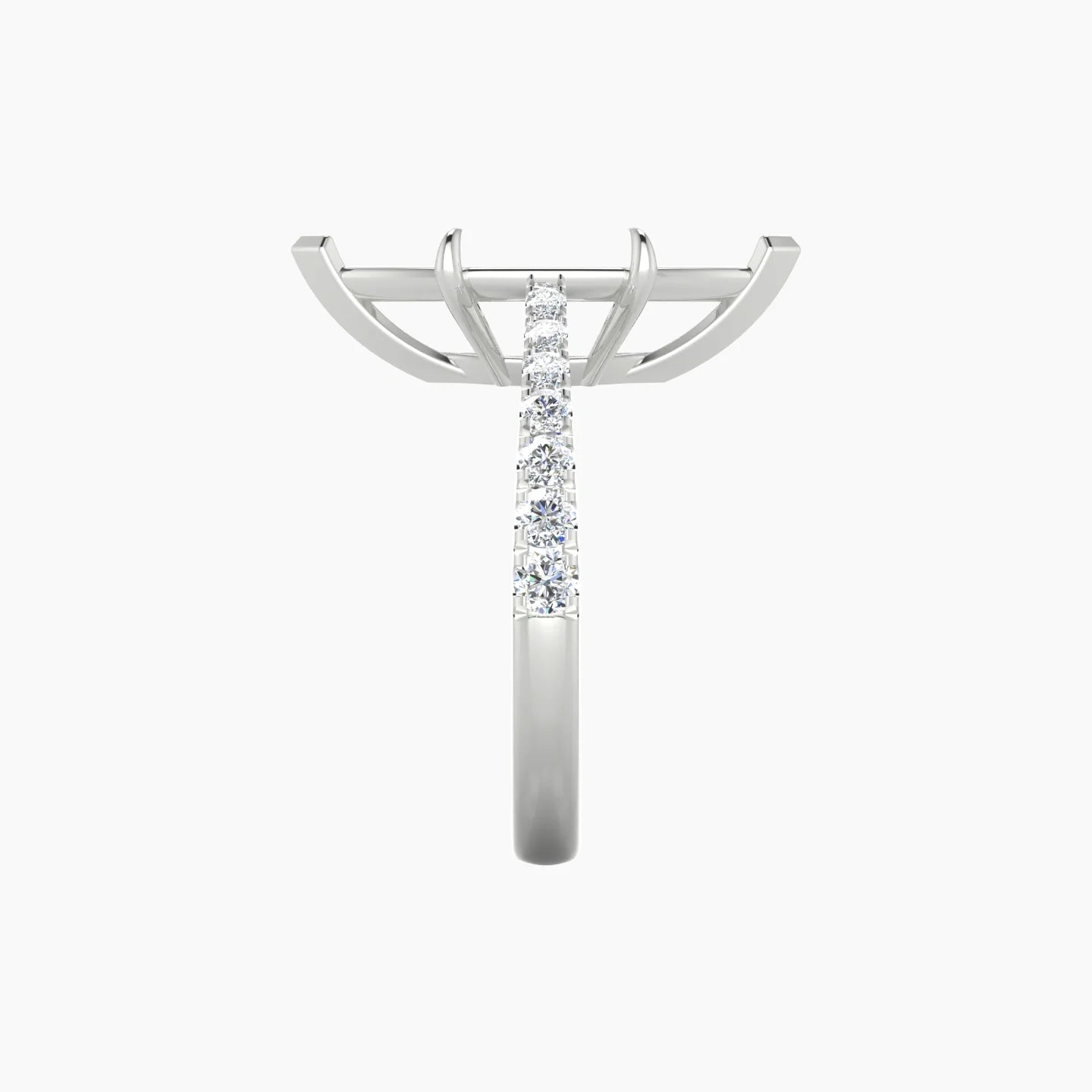 Reverse Shank | 18k White Gold 5-7.99 ct Marquise Cut Ring Setting