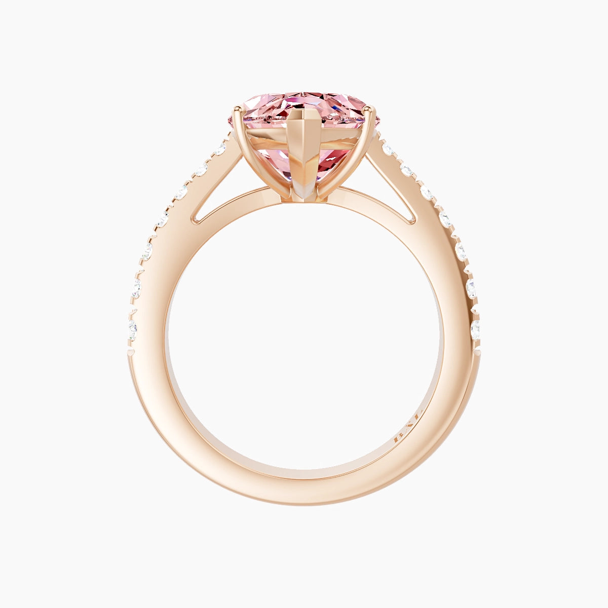 Reverse Shank | 18k Rose Gold 5 ct Marquise Pink Lab Diamond Ring