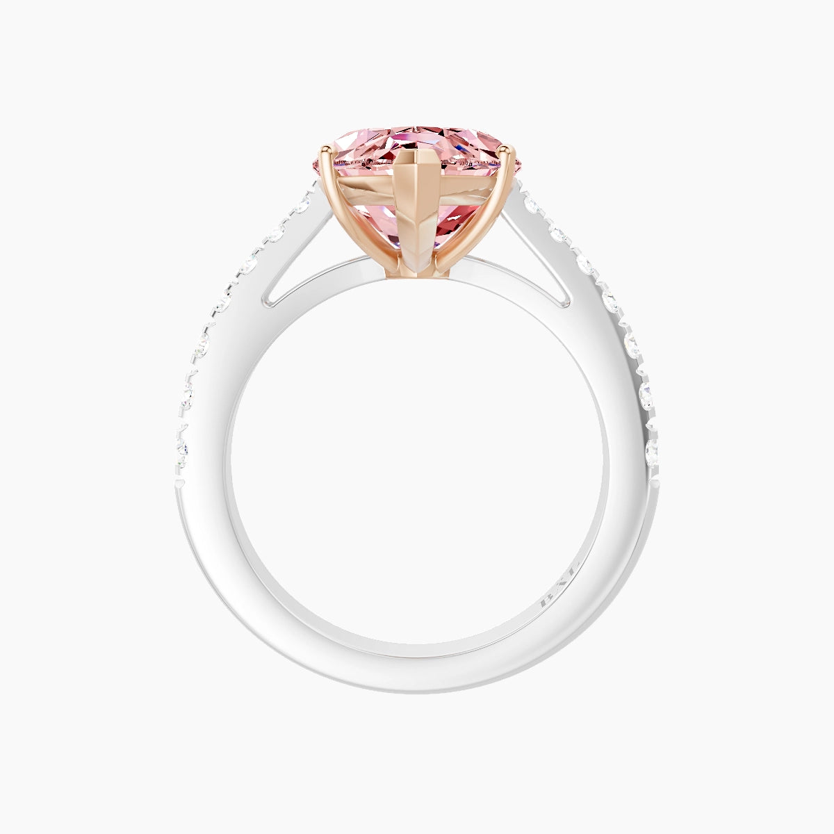 Reverse Shank | 18k White & Rose Gold 5 ct Marquise Pink Lab Diamond Ring