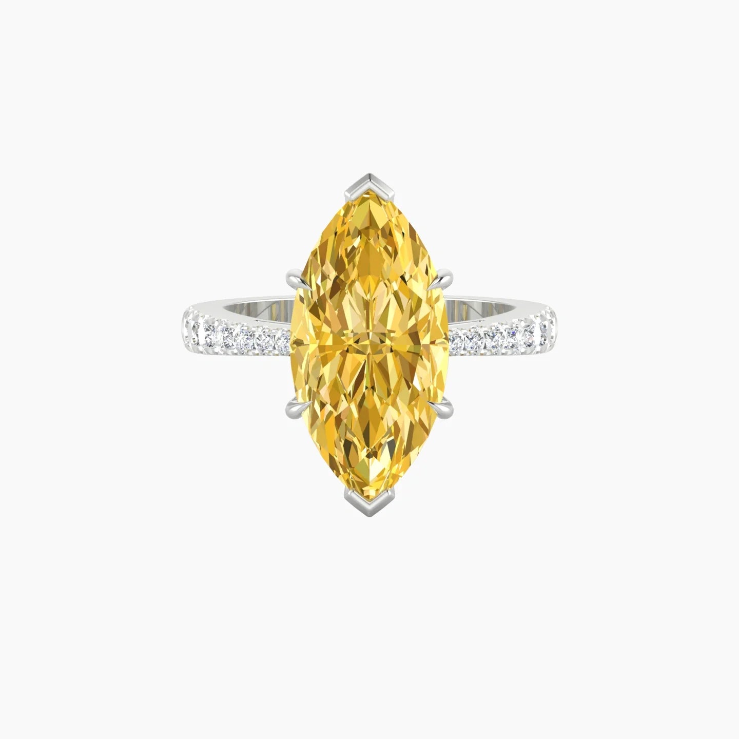 Reverse Shank | 18k White Gold 5 ct Marquise Cut Ring