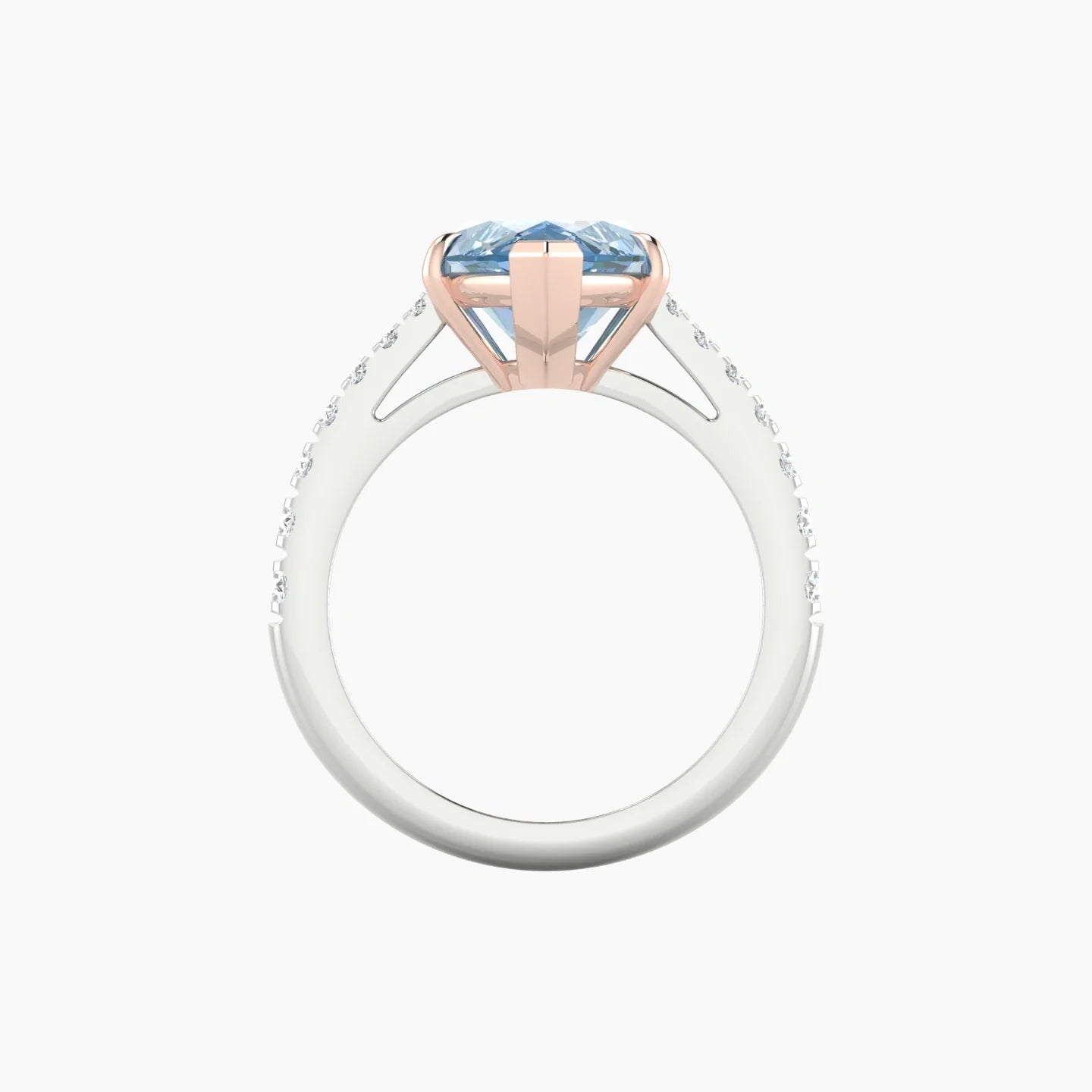 Reverse Shank | 18k White & Rose Gold 5 ct Marquise Cut Ring