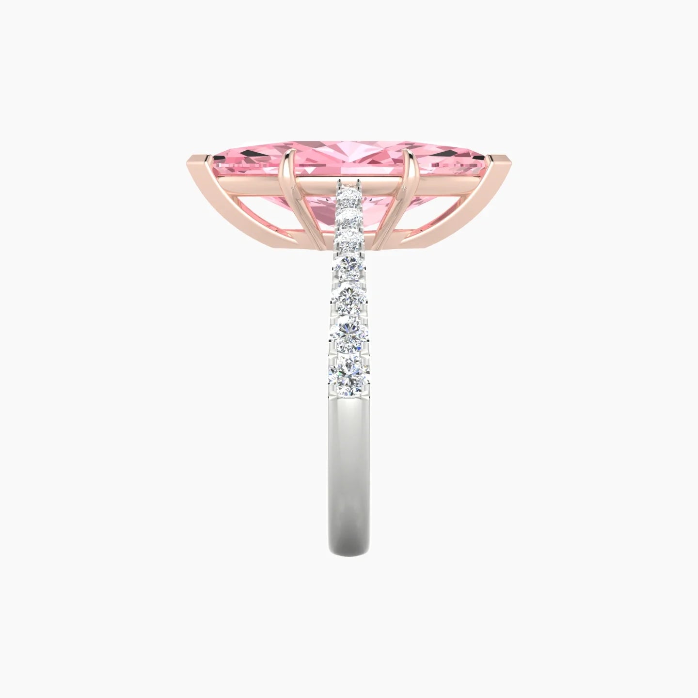 Reverse Shank | 18k White & Rose Gold 5 ct Marquise Cut Ring