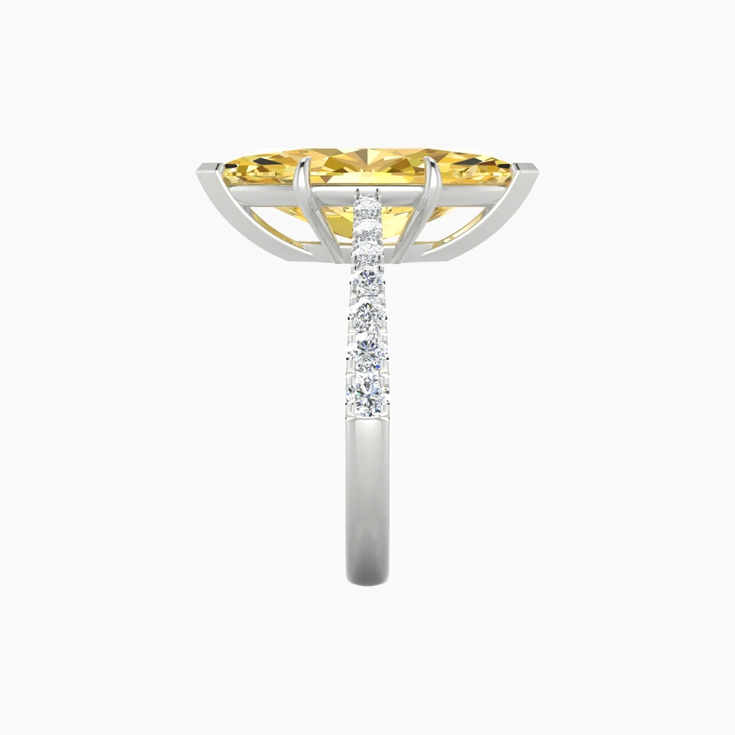 Reverse Shank | 18k White Gold 5 ct Marquise Cut Ring