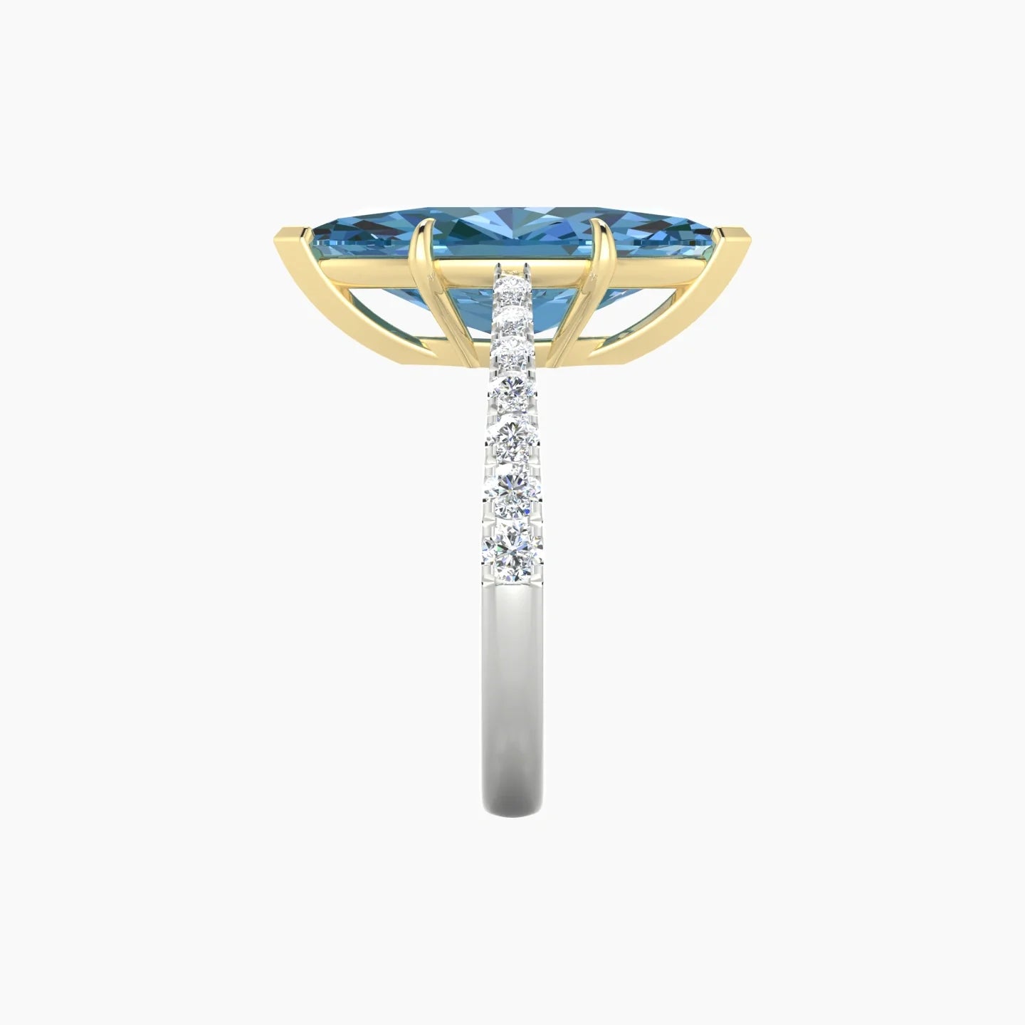 Reverse Shank | 18k White & Yellow Gold 5 ct Marquise Cut Ring