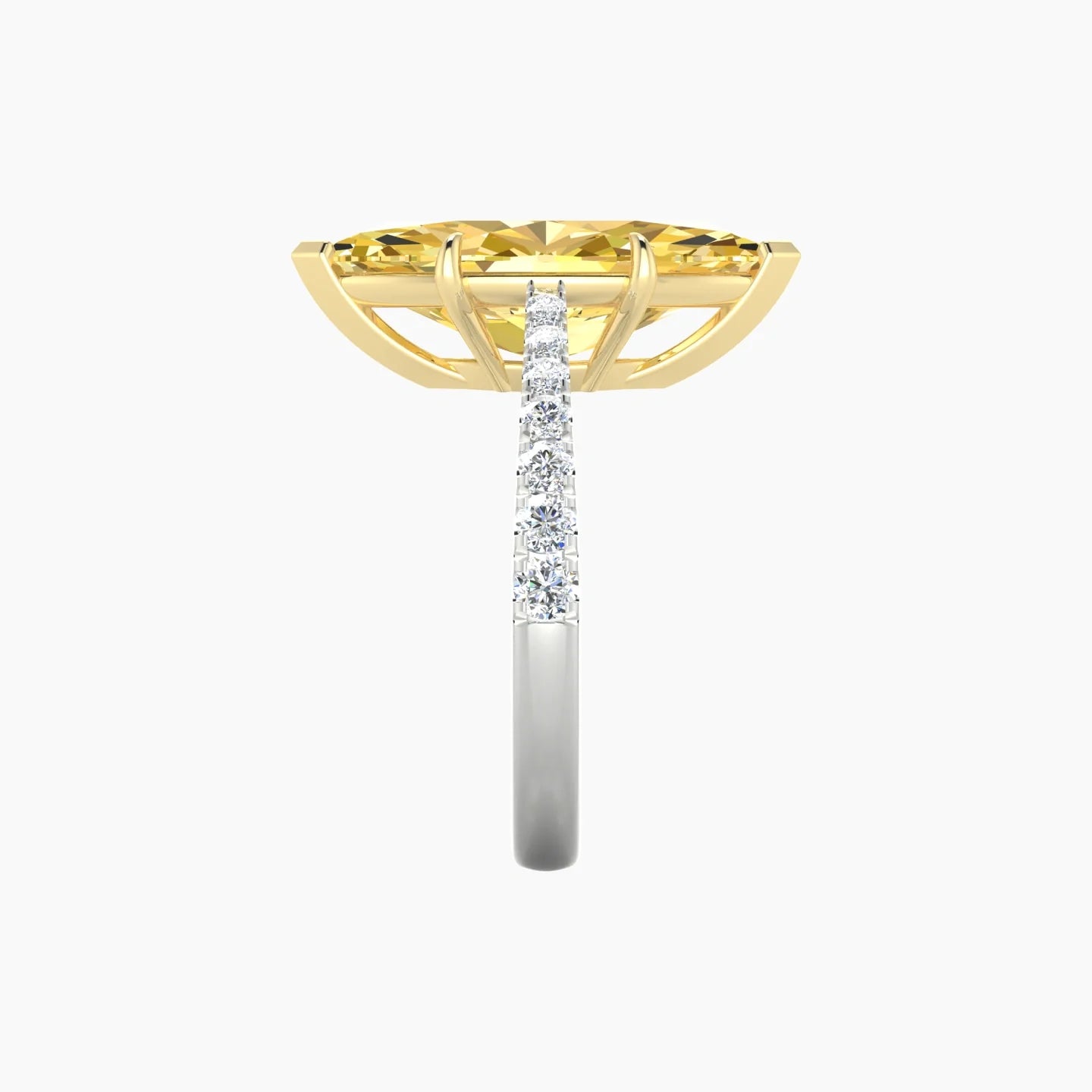Reverse Shank | 18k White & Yellow Gold 5 ct Marquise Cut Ring