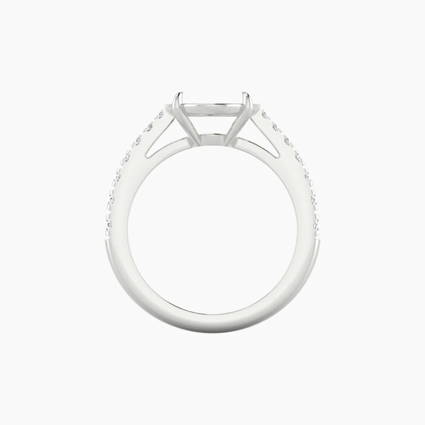 Reverse Shank | 18k White Gold 5-7.99 ct Oval Cut Ring Setting